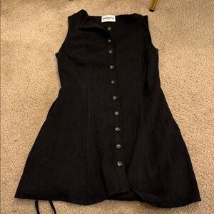 Princess Polly Black Sleeveless Button-Front Mini Dress